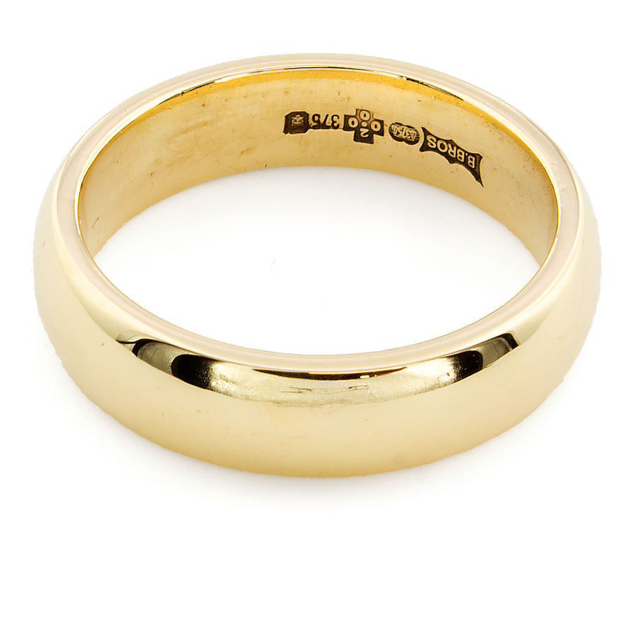 9ct Gold 5.3g 5mm Court Wedding Ring Size M